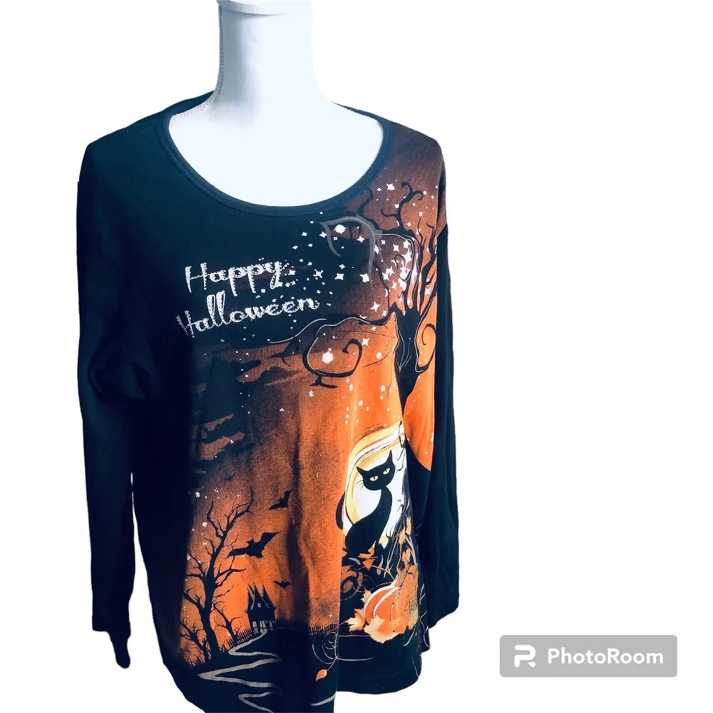 C J Banks Happy Halloween Shirt Bling 2X - Picture 2 of 11